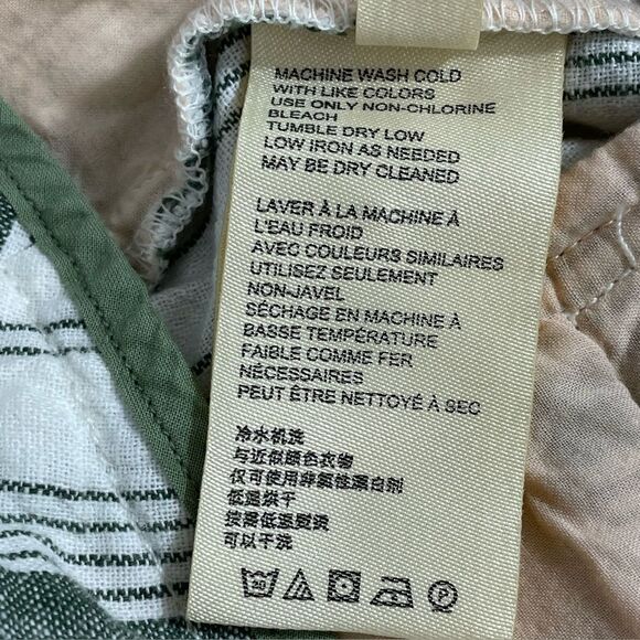 Anthropologie Beachgoer Linen Cotton Shorts in Green White Stripes Size 2 - Picture 7 of 8